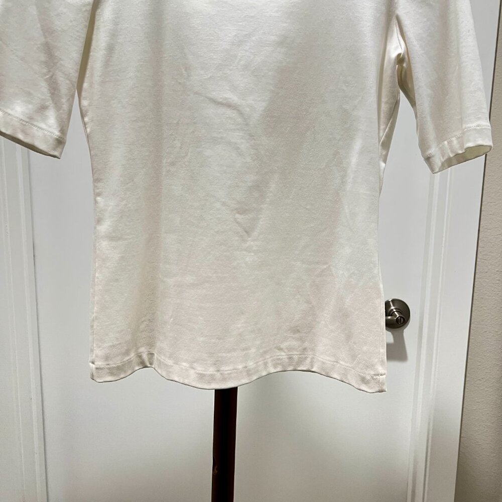 Lafayette 148 - Square Neck Tee Size Small - White - Picture 4 of 6